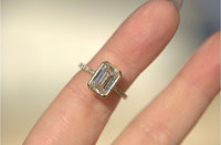 2.6CT Emerald Lab Diamond Bezel Engagement Ring
